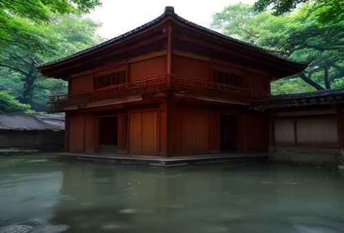 香港天幕电影公司旧址周边街景，灰色城市建筑在雨雾中，呈现90年代香港影视制作公司的运营环境